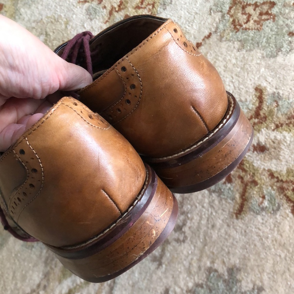 Johnston & Murphy Tan Balmoral Brogue Cap Toe Oxfords Men’s 8.5W L15 - Picture 2 of 7